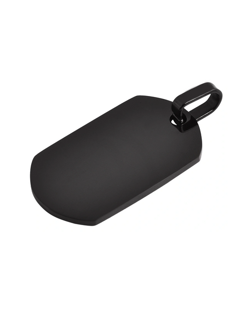 dog tag anhaenger glaenzend rechteckig oben und unten abgerundet