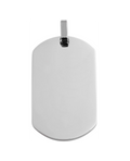 dog tag anhaenger glaenzend rechteckig oben und unten abgerundet