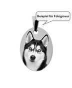 Beispiel für Fotogravur Hund Husky