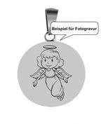 Beispiel für Fotogravur Schutzengel