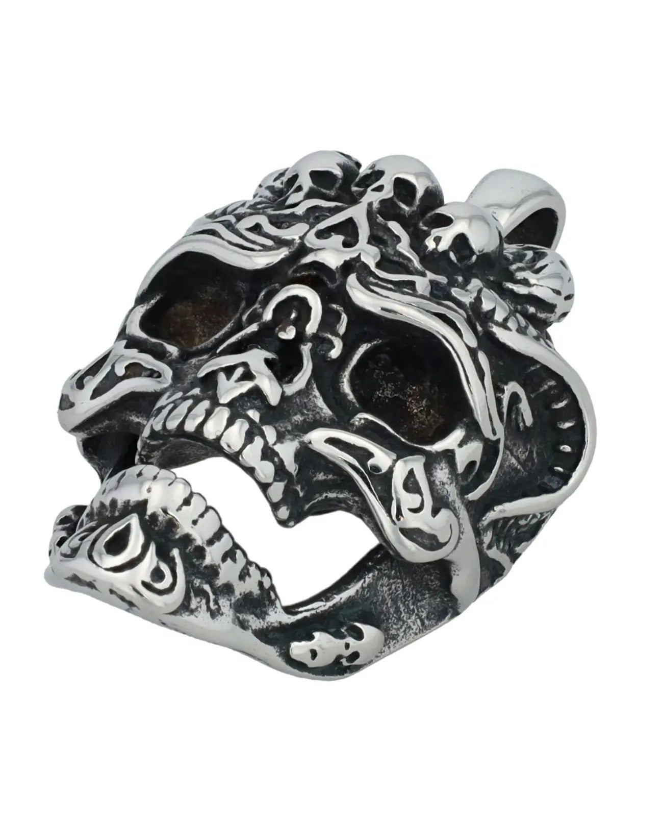 Totenkopf Anhänger an der Stirn 3 weitere Totenköpfe