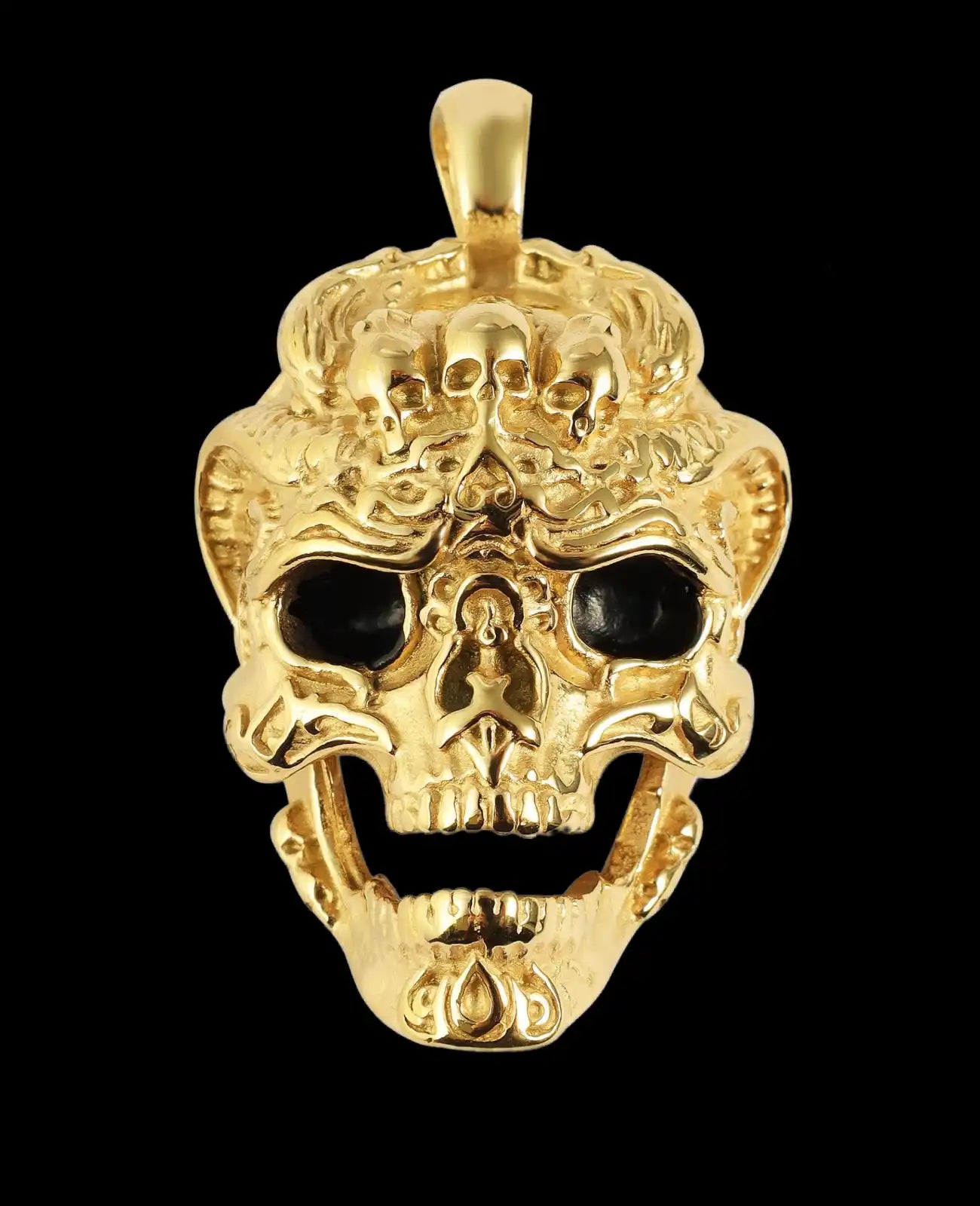 Totenkopf Anhänger an der Stirn 3 weitere Totenköpfe