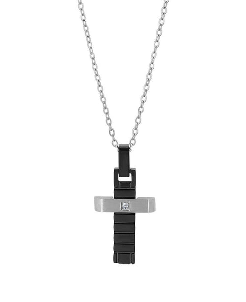 Ankerkette mit Karabinerverschluß Anhänger kantiges Kreuz