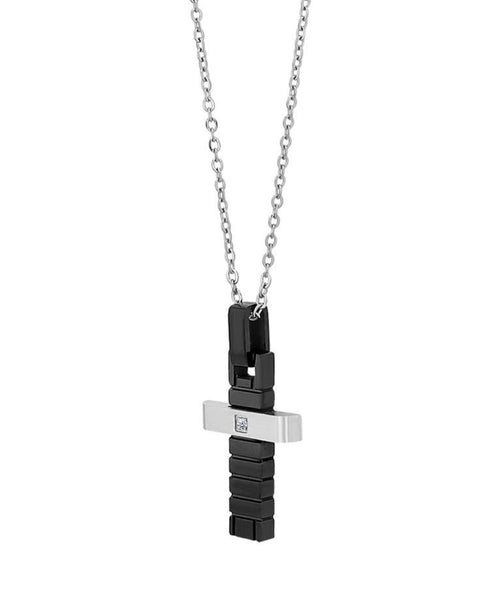 Ankerkette mit Karabinerverschluß Anhänger kantiges Kreuz