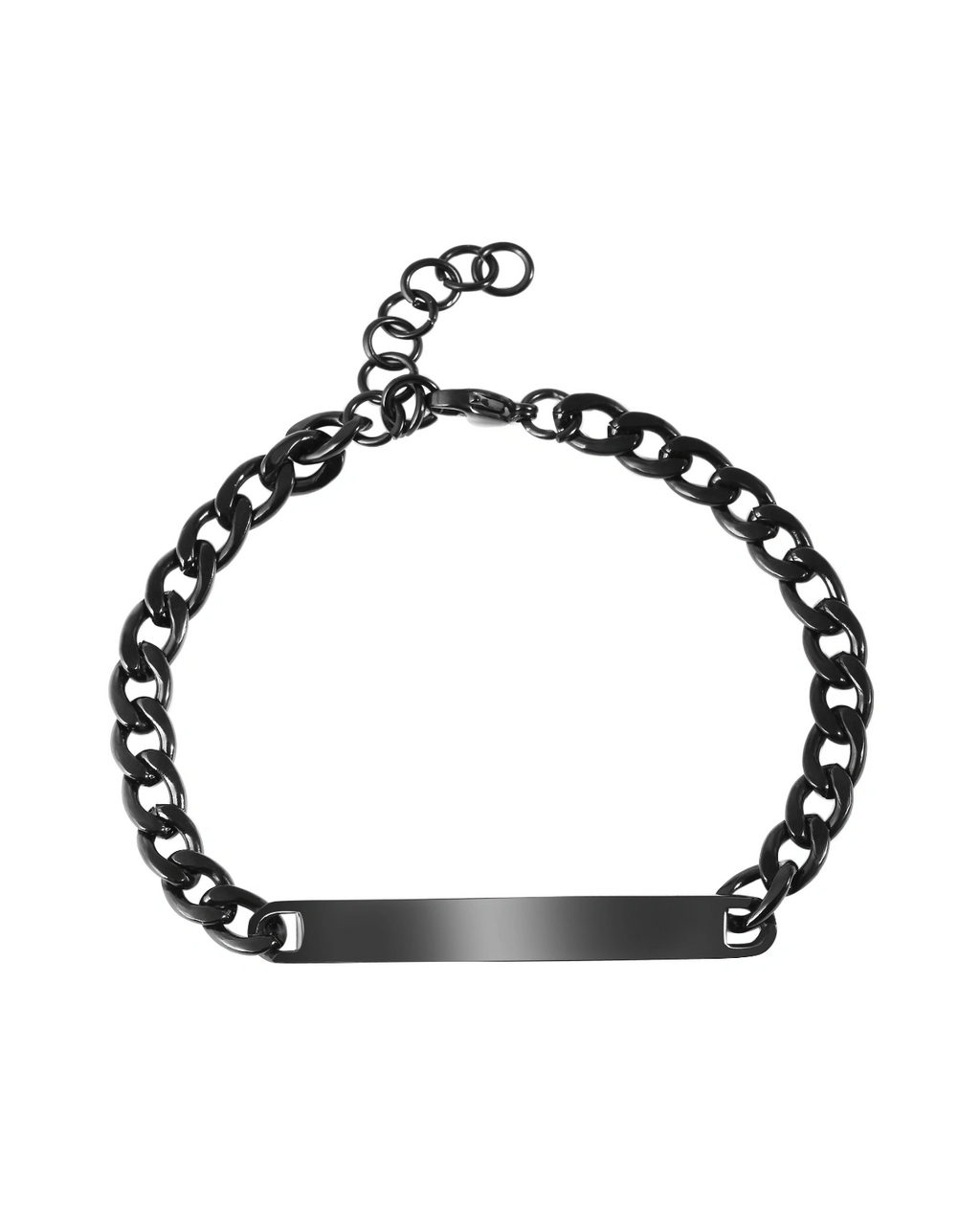 ident armband mit panzerkette und karabiner verschluss