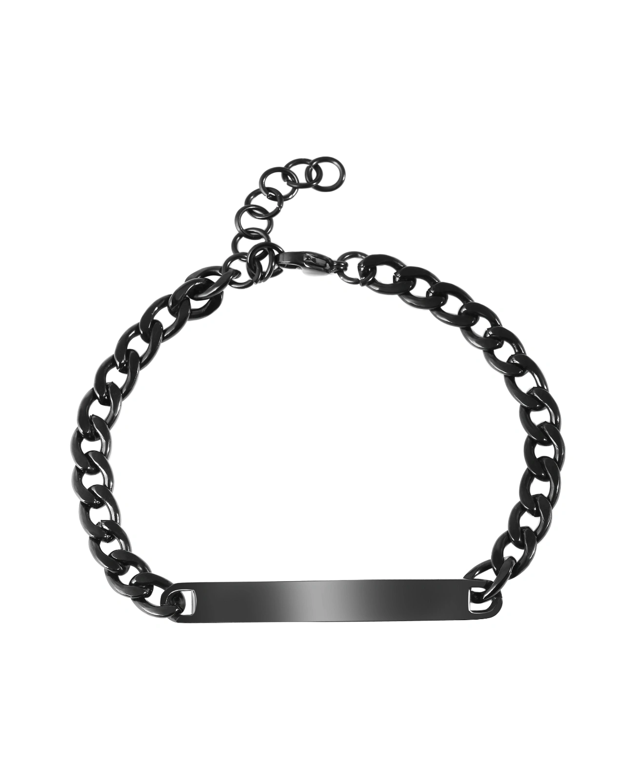 ident armband mit panzerkette und karabiner verschluss