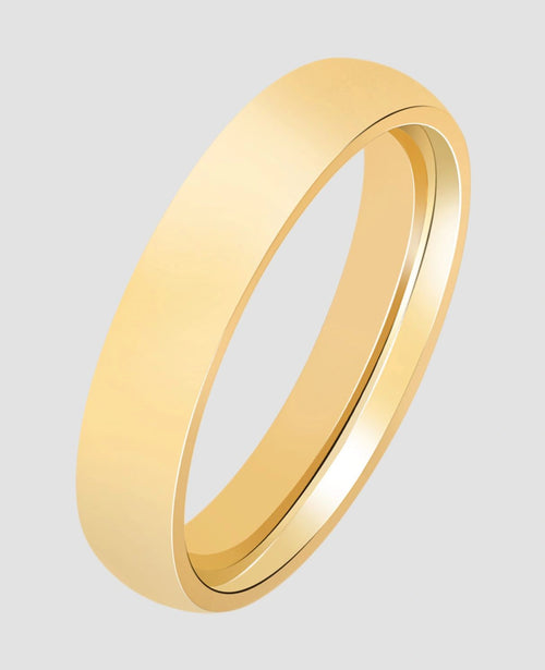 einfacher glatter leicht gewölter ring goldfarben