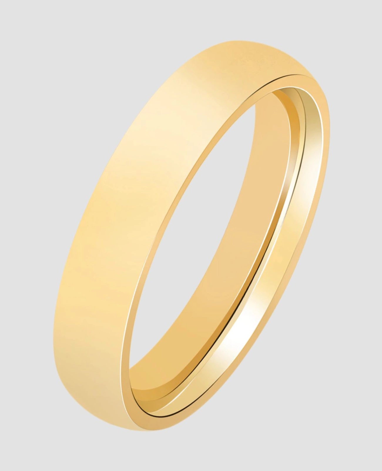einfacher glatter leicht gewölter ring goldfarben