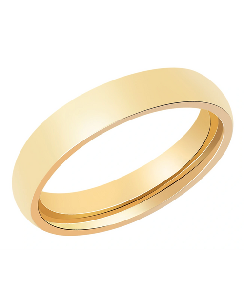 einfacher glatter leicht gewölter ring goldfarben