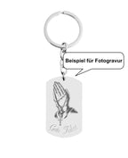 Beispiel für Fotogravur Betende Hände Gute Fahrt