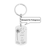 Beispiel für Fotogravur Pusteblume Herzen Gute Fahrt