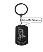 Beispiel für Fotogravur Betende ände Gute Fahrt