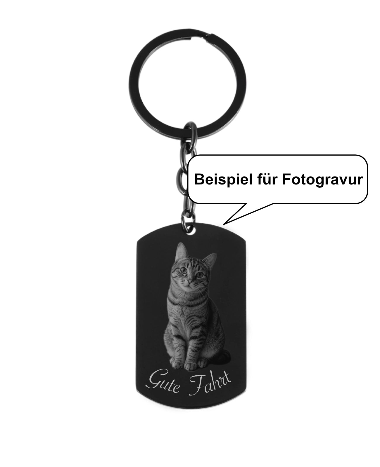 Beispiel für Fotogravur Katze