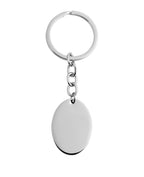 Ovale Gravurplatte mit Kette am Schlüsselring