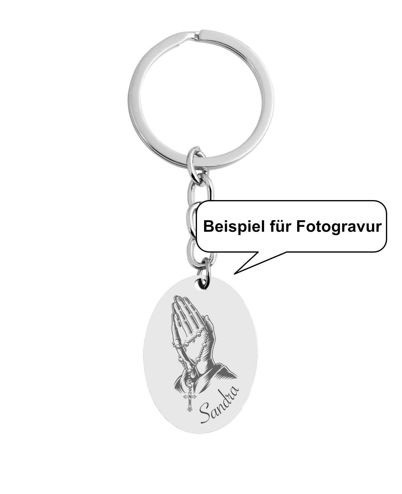 Beispiel für Fotogravur Betende Hände