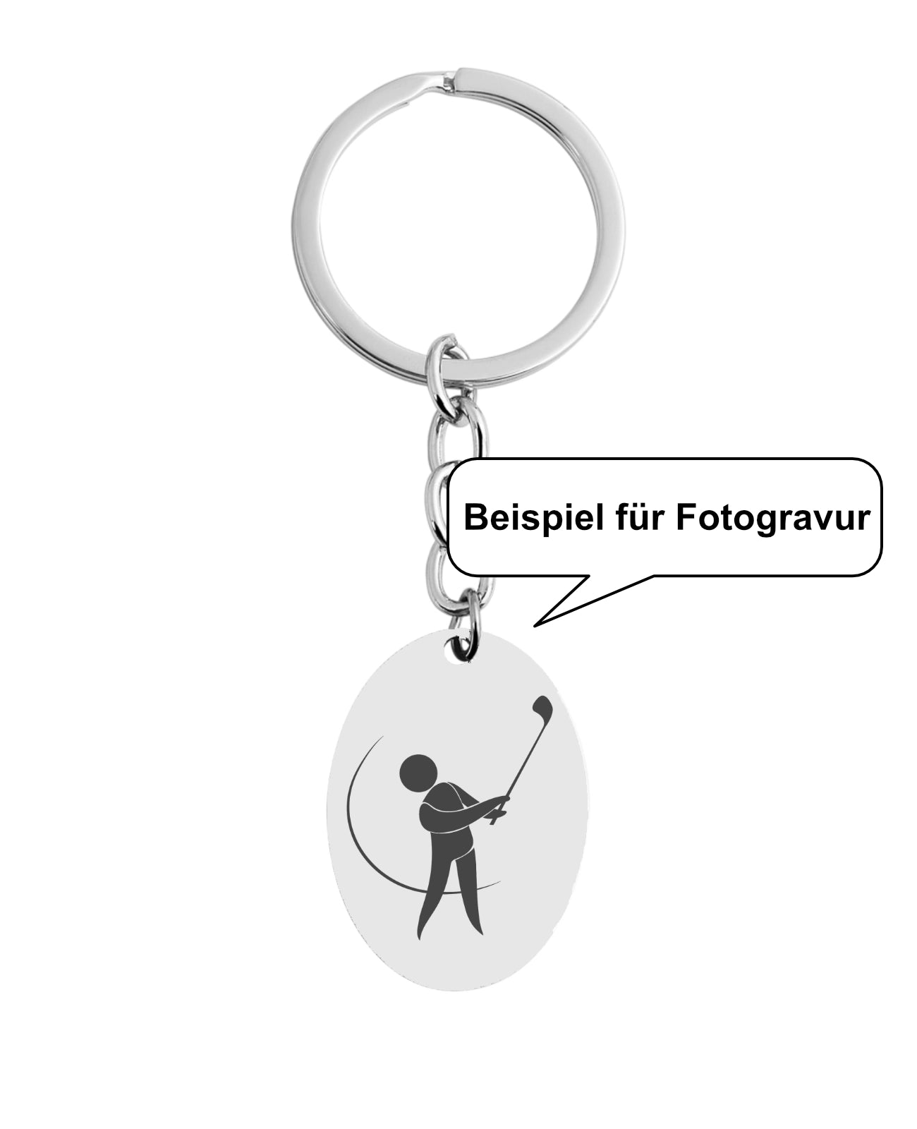 Beispiel für Fotogravur Golfer