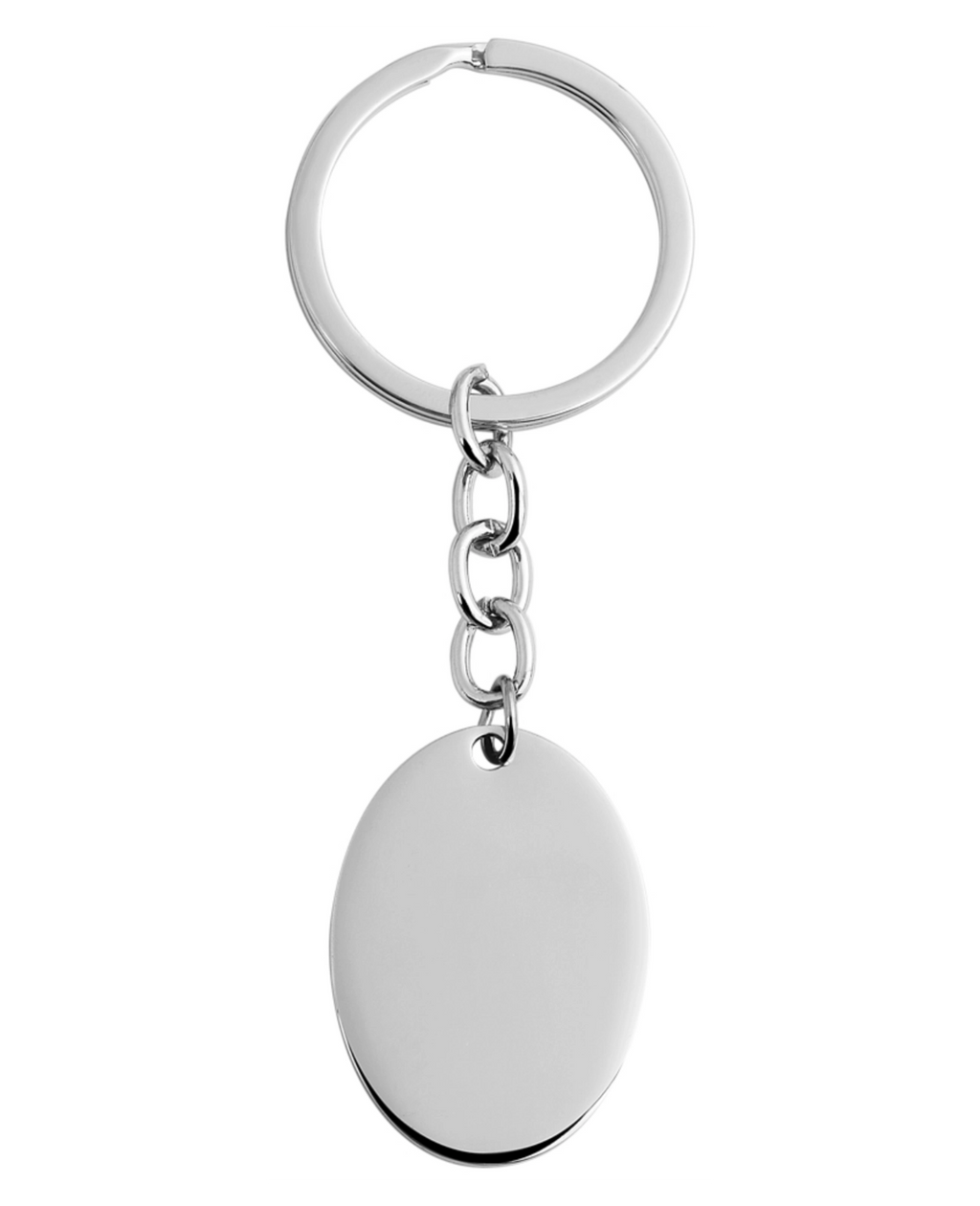 ovale gravurplatte mit kette an schluesselring