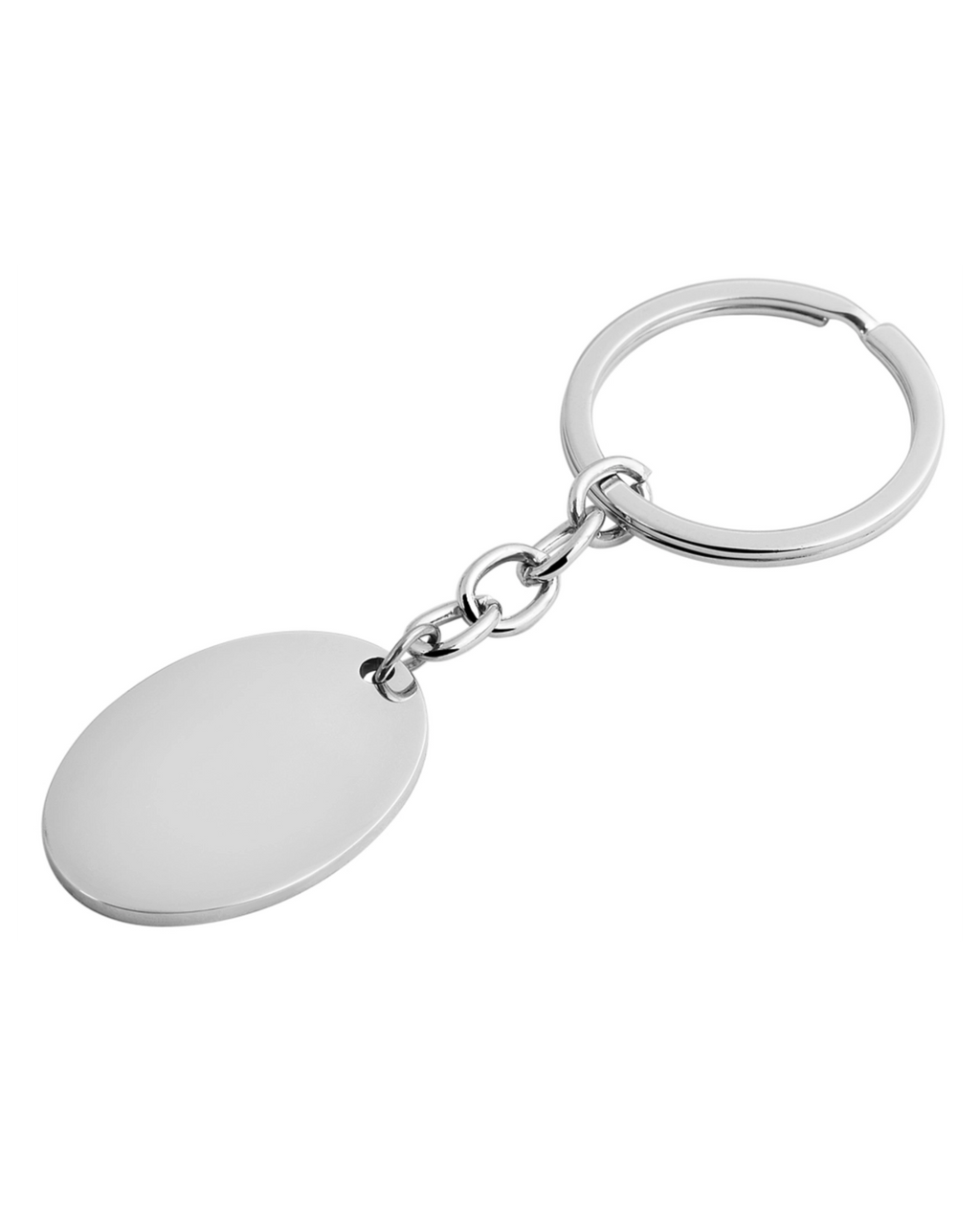 ovale gravurplatte mit kette an schluesselring
