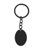 Ovale Gravurplatte mit Kette am Schlüsselring