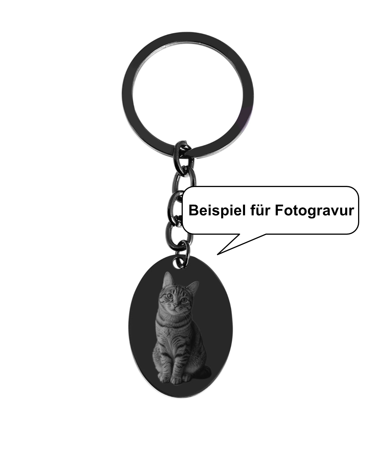 Beispiel für Fotogravur Katze
