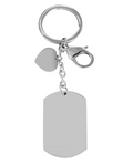 dog tag schluesselanhaenger mit herz karabiner und schluesselring