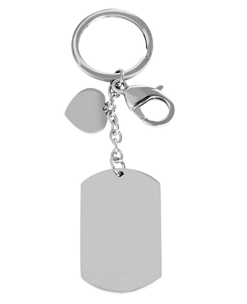 dog tag schluesselanhaenger mit herz karabiner und schluesselring