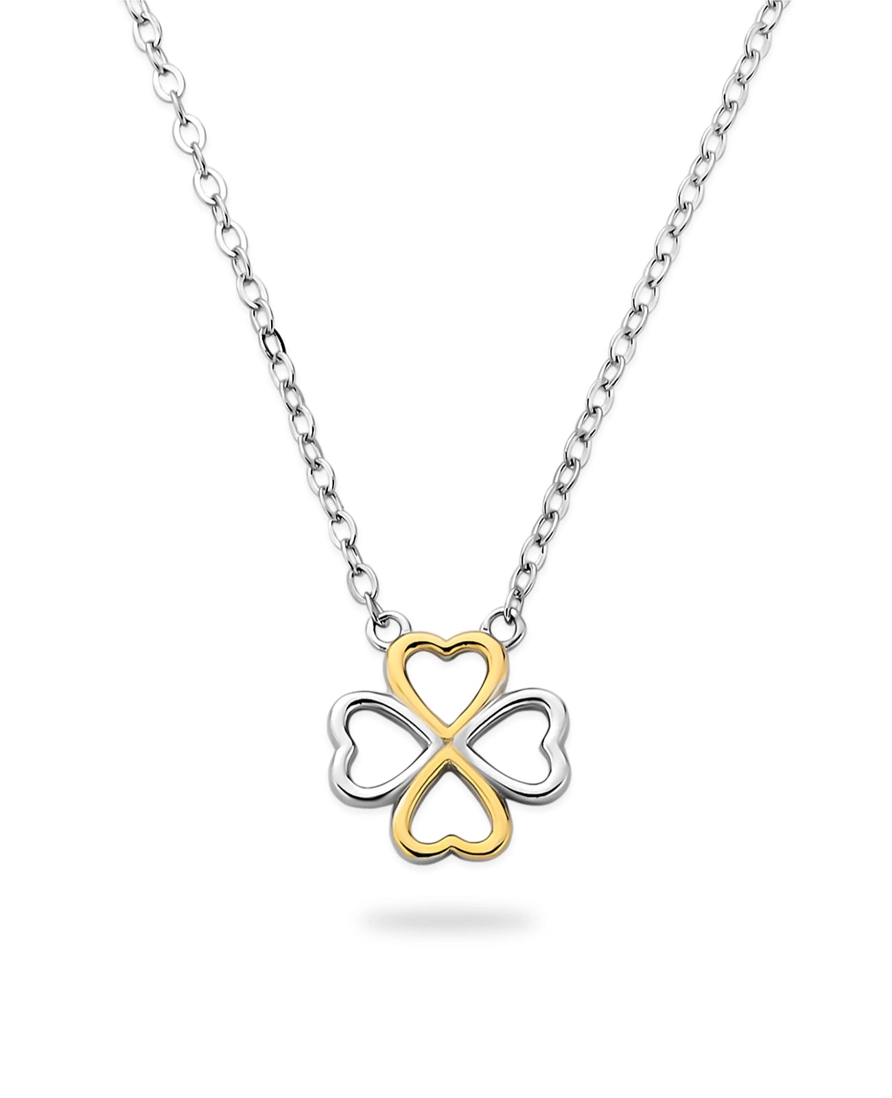 Ankerkette mit Mittelteil Kleeblatt geformt aus 4 Herzen