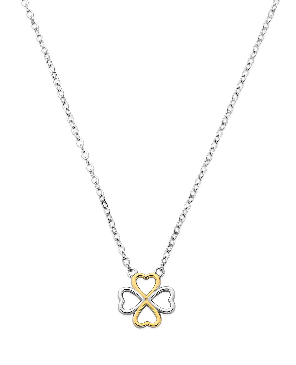 Ankerkette mit Mittelteil Kleeblatt geformt aus 4 Herzen