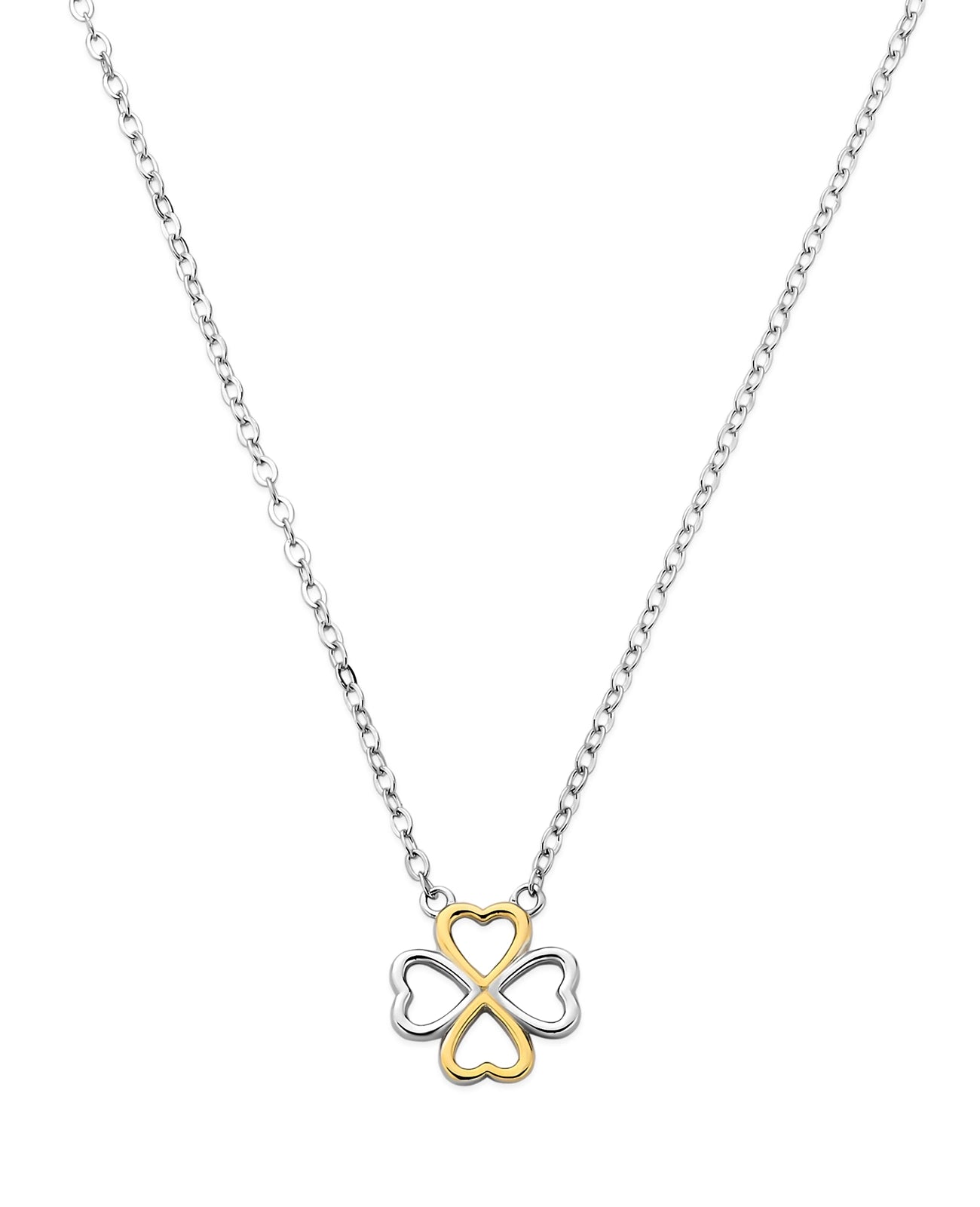 Ankerkette mit Mittelteil Kleeblatt geformt aus 4 Herzen