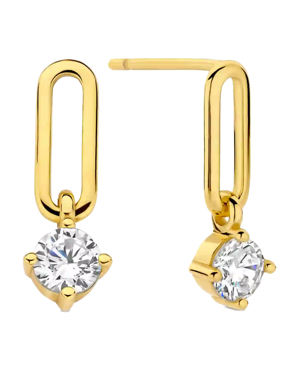 ohrtecker ovales offenes mittelteil ein großer zirkonia stein schließt an