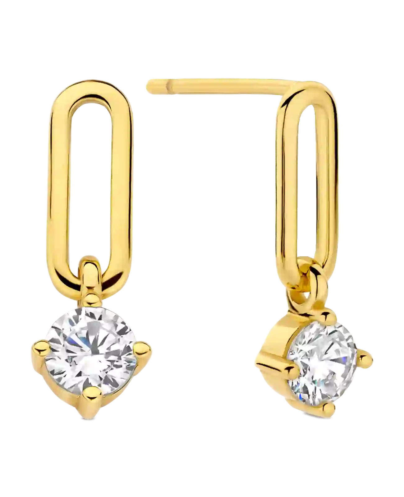 ohrtecker ovales offenes mittelteil ein großer zirkonia stein schließt an