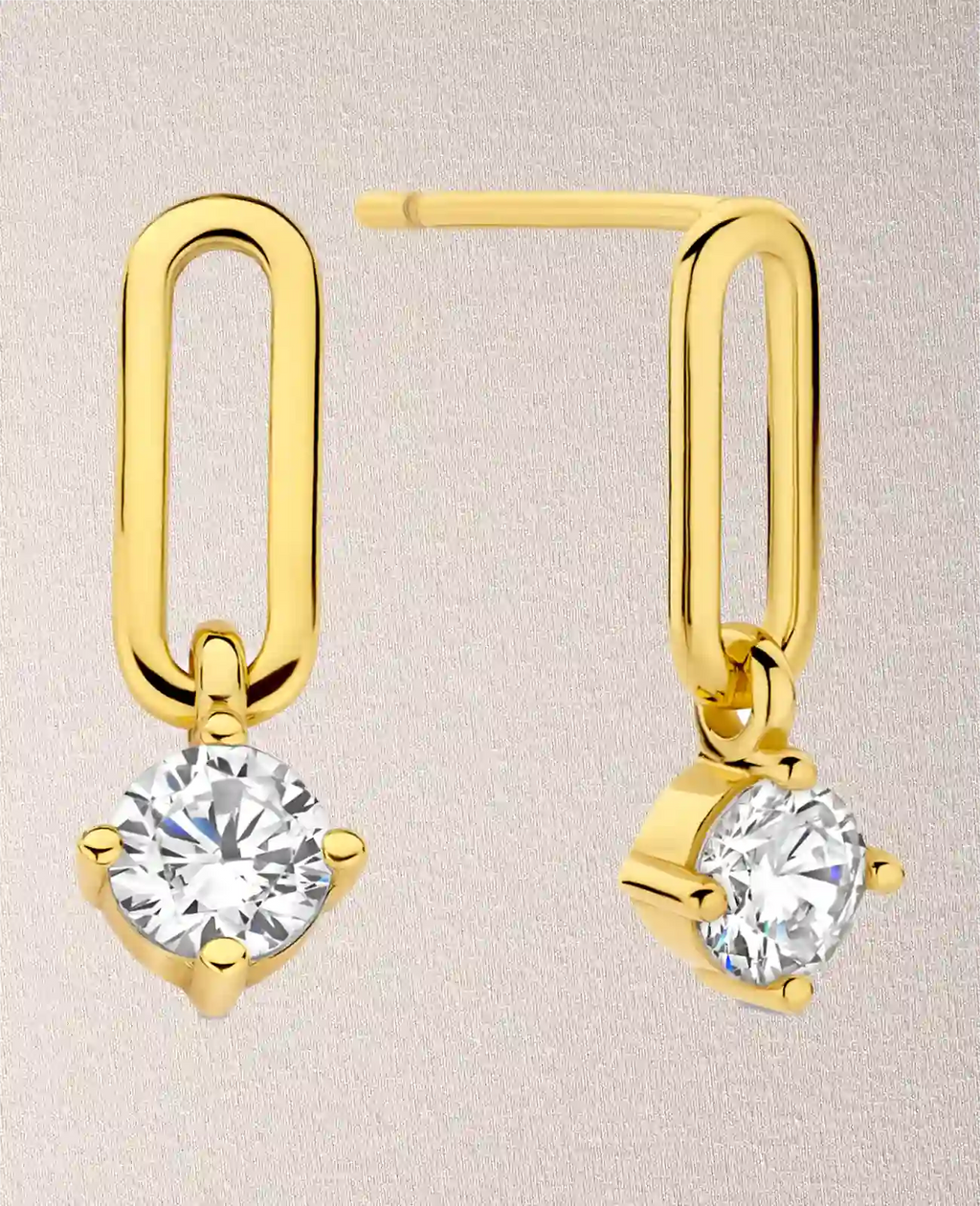 ohrtecker ovales offenes mittelteil ein großer zirkonia stein schließt an