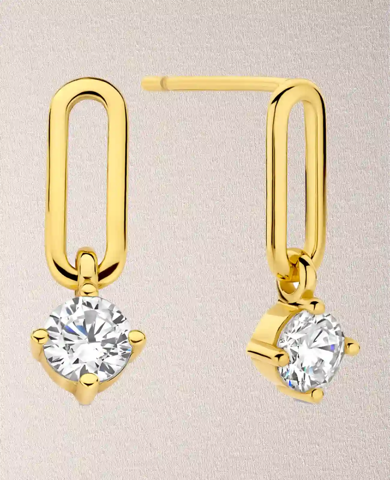 ohrtecker ovales offenes mittelteil ein großer zirkonia stein schließt an