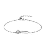 Armband Ankerkette mit ovalen offenen Mittelteil und ein großer Zirkonia