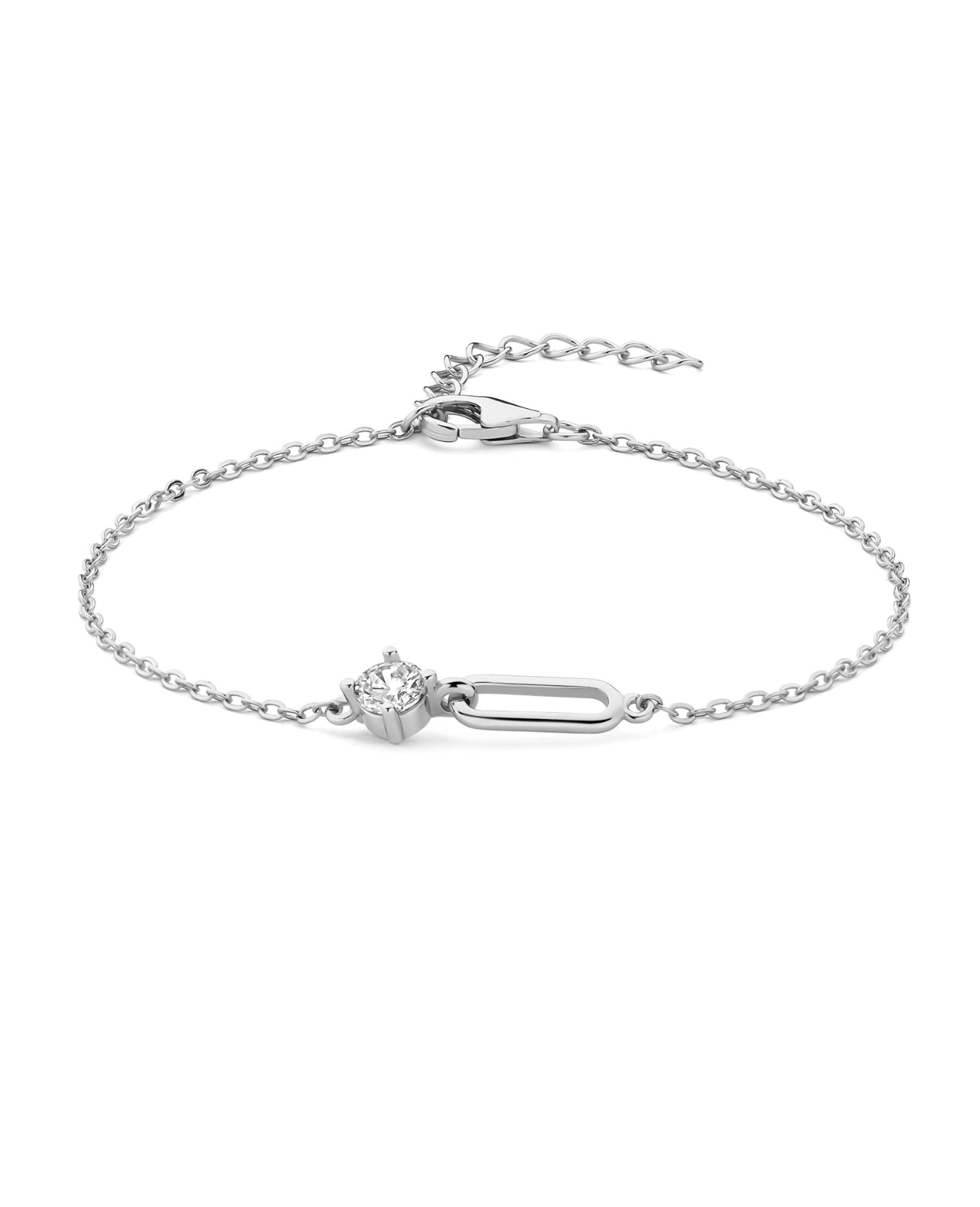 Armband Ankerkette mit ovalen offenen Mittelteil und ein großer Zirkonia