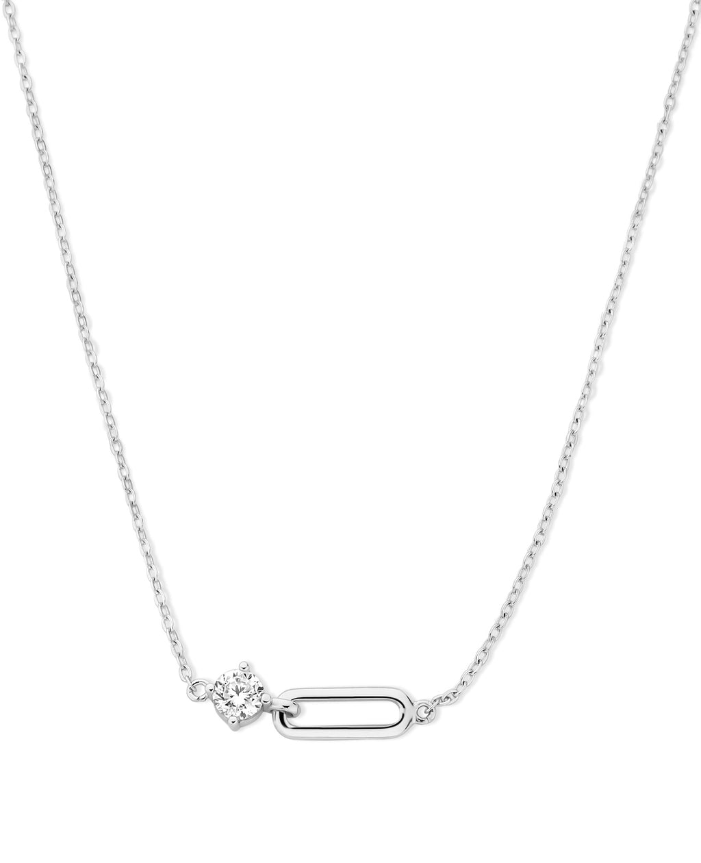 Ankerkette mit ovalen offenen Mittelteil und ein großer Zirkonia