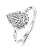 Drop Ring mit Schine aus Kugeln Mittelteil voll mit Zirkonia Steinen besetzt