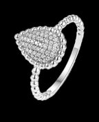 Drop Ring mit Schine aus Kugeln Mittelteil voll mit Zirkonia Steinen besetzt