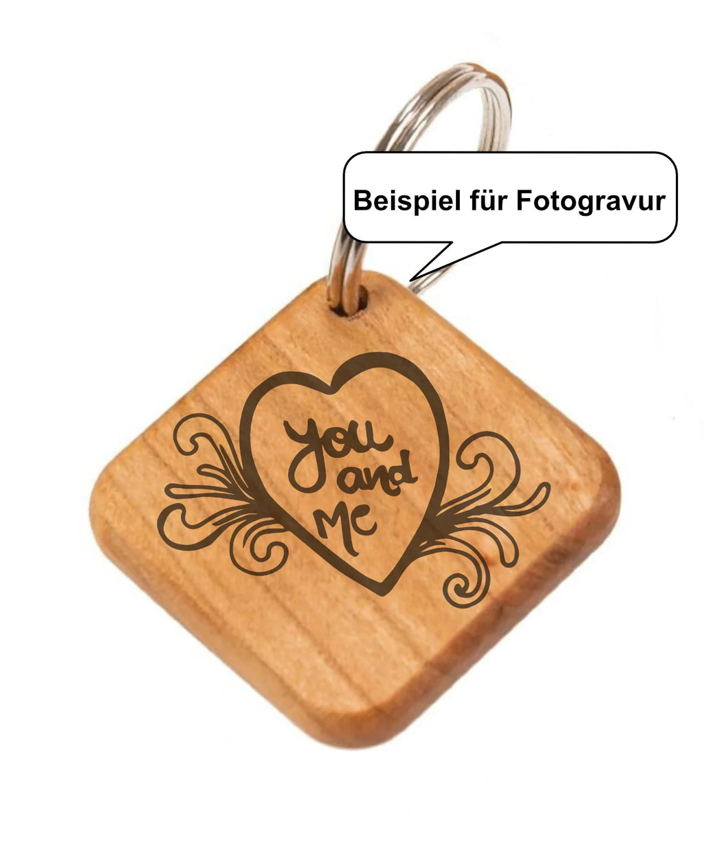 Beispiel für Fotogravur you and me