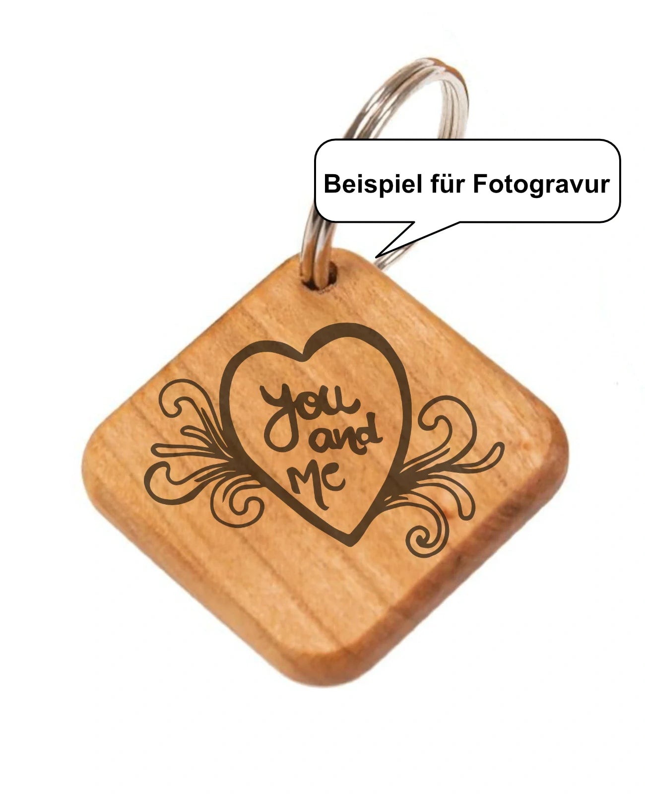 Beispiel für Fotogravur you and me