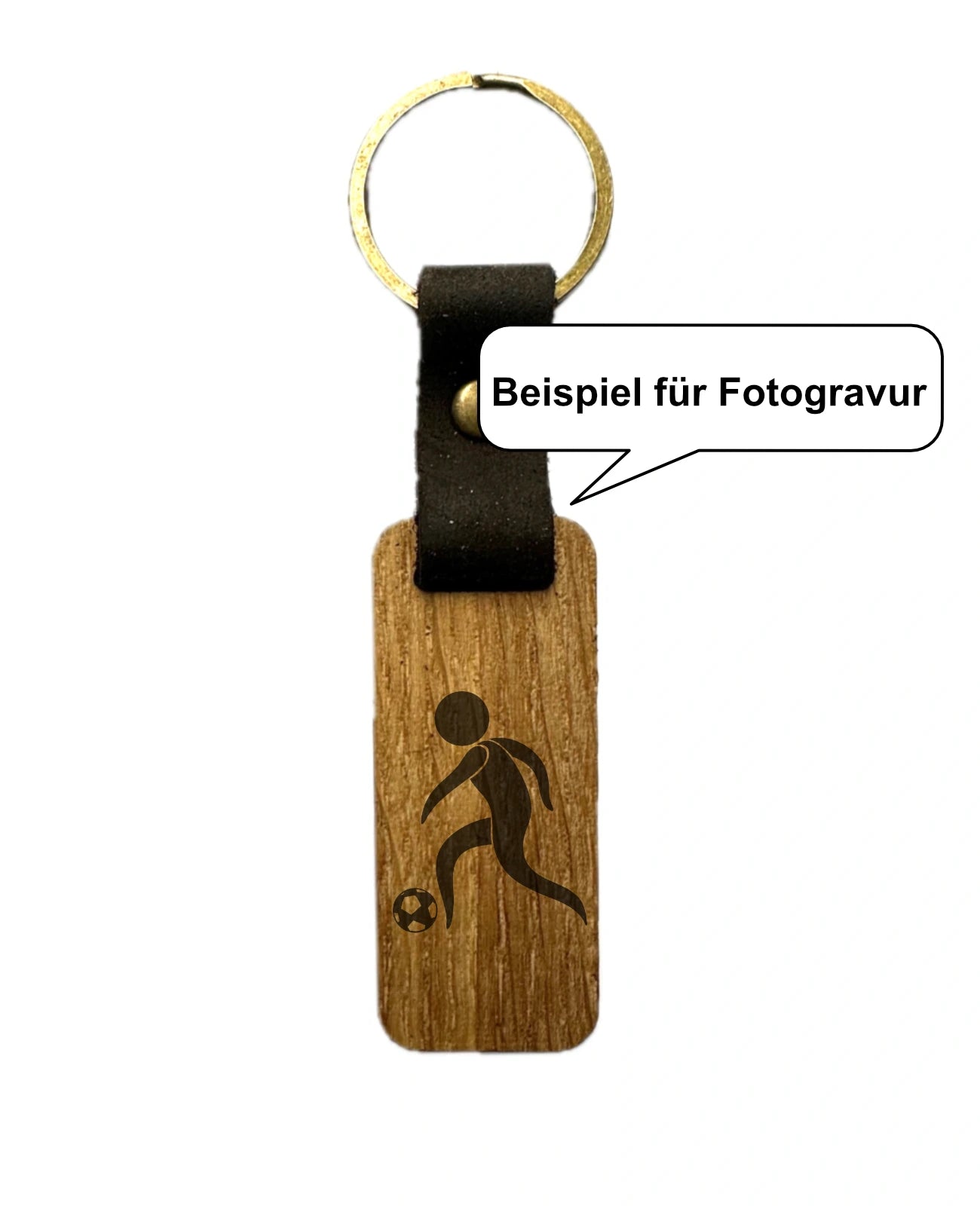 Beispiel für Fotogravur Fupßballer