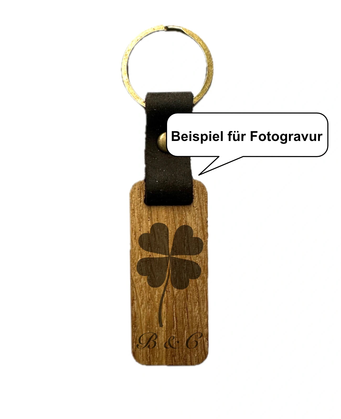 Beispiel für Fotogravur Glücksklee