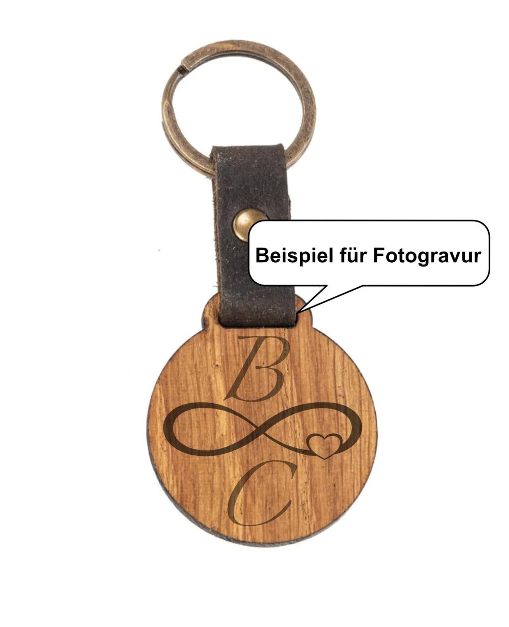 Beispiel für Fotgravur Unendlichkeitszeichen Herz