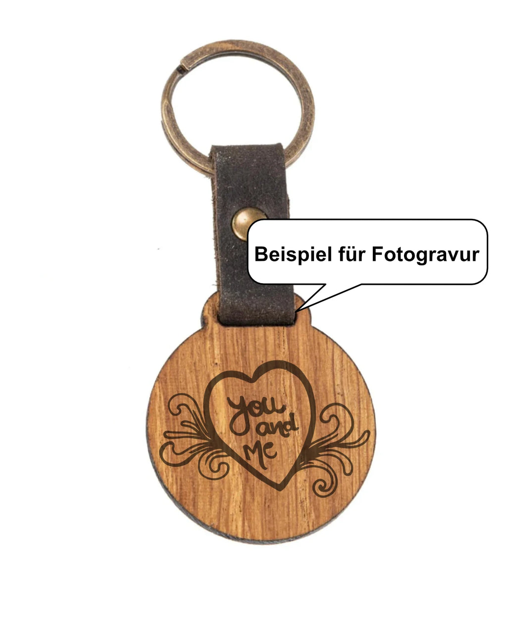 Beispiel für Fotgravur you and me