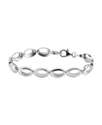 armband aus ovalen beweglichen Gliedern zum Teil mit Zirkonia steinen