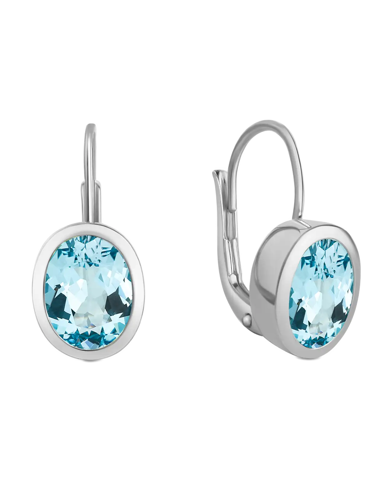 kurze button ohrhänger mit ovalen blautopas