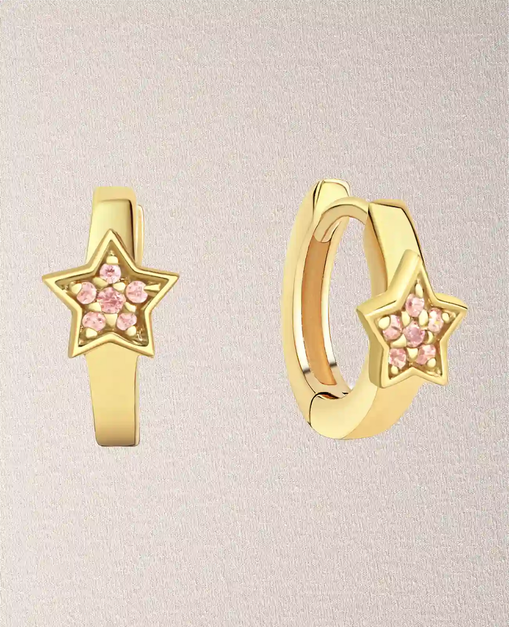 creole mit aufgesetzten stern mit rosa steinen