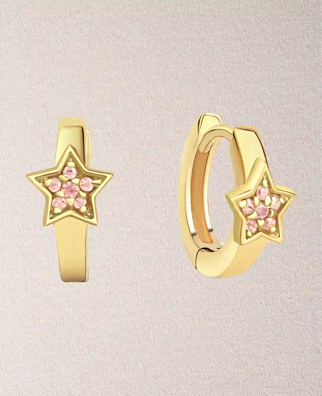 creole mit aufgesetzten stern mit rosa steinen