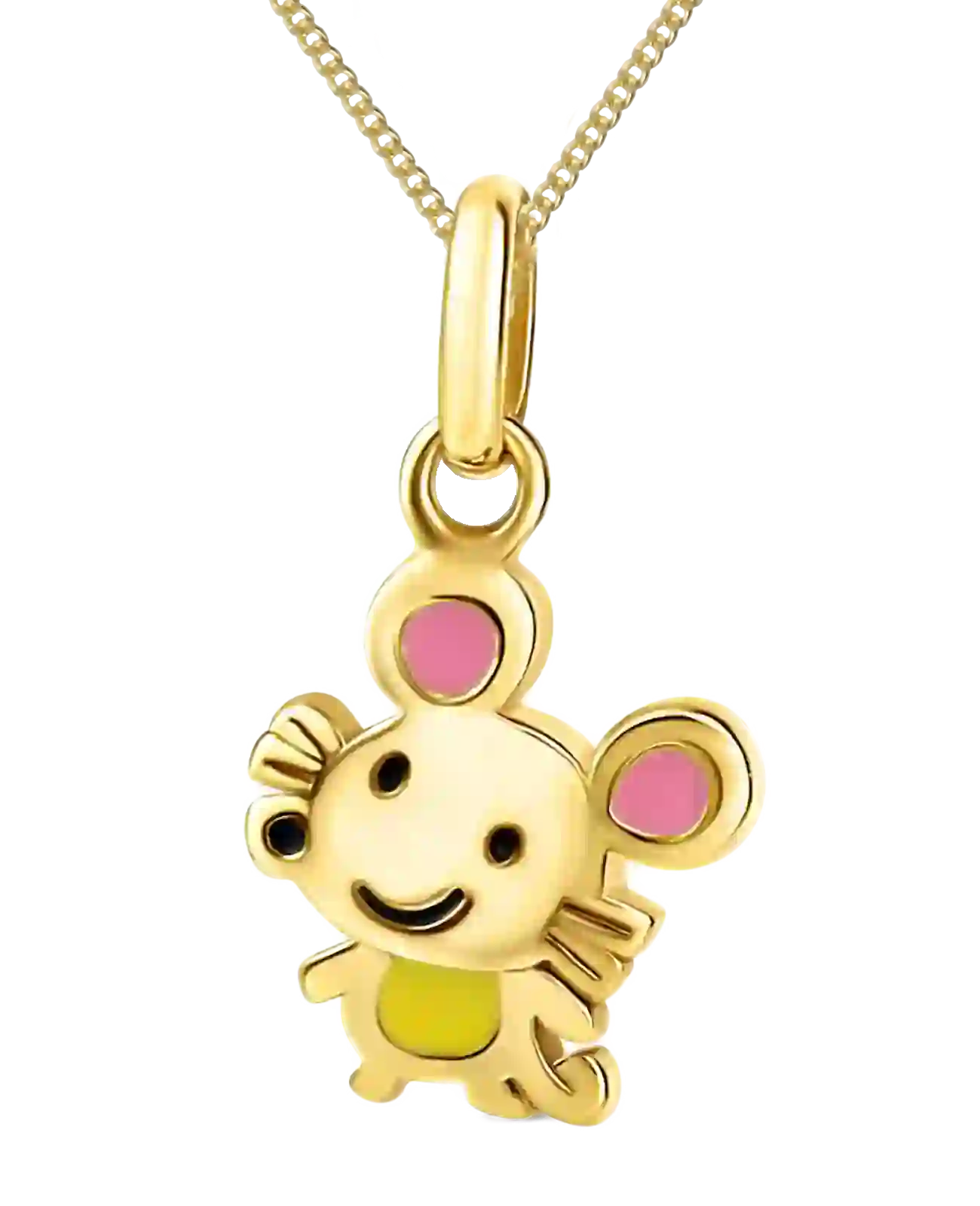 panzerkette mit maus anhänger die ohren sind rosa