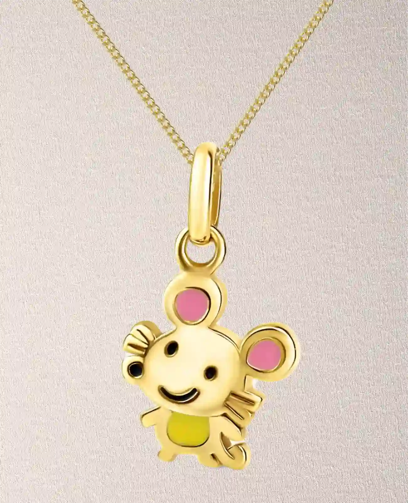 panzerkette mit maus anhänger die ohren sind rosa